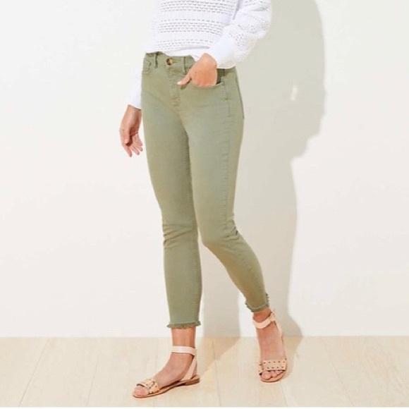 LOFT Denim - Loft High Waist Skinny Crop Jeans w/ Raw Hem 12P
